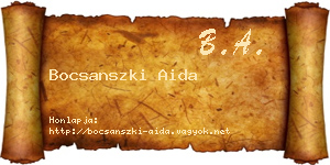 Bocsanszki Aida névjegykártya